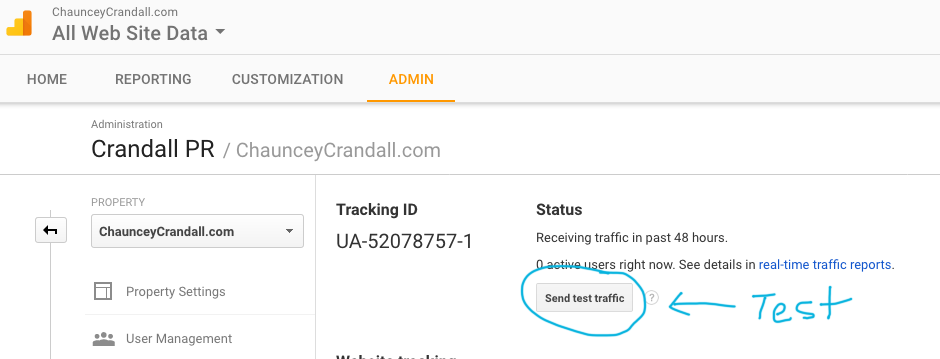 Send Test Traffic Google Analytics