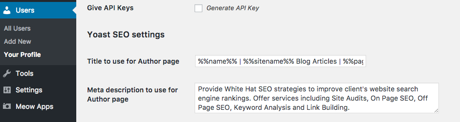Yoast SEO Settings For Author Pages WordPress