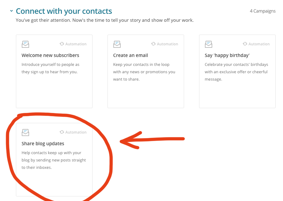 MailChimp Connect With Your Contacts Share Blog Updates