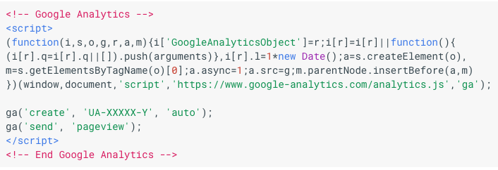 Google Analytics Tracking Code