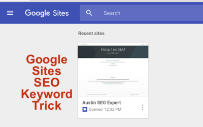 Google Sites SEO Keyword Trick