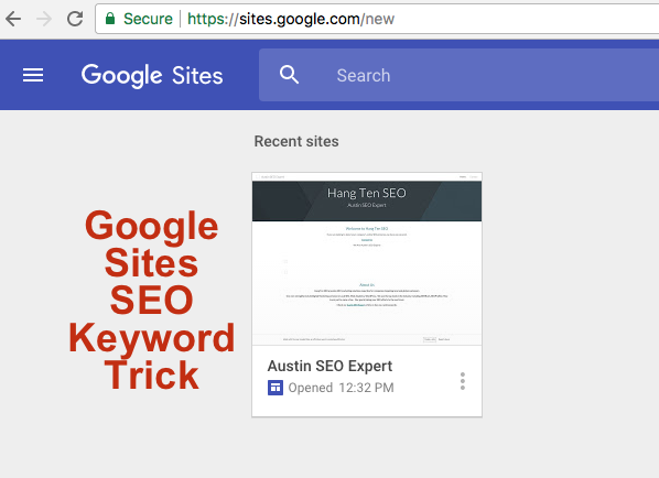 Google Sites SEO Google Listing Trick
