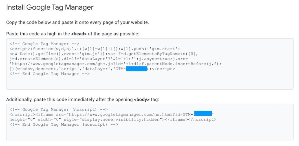 Google Tag Manager Code Snippets